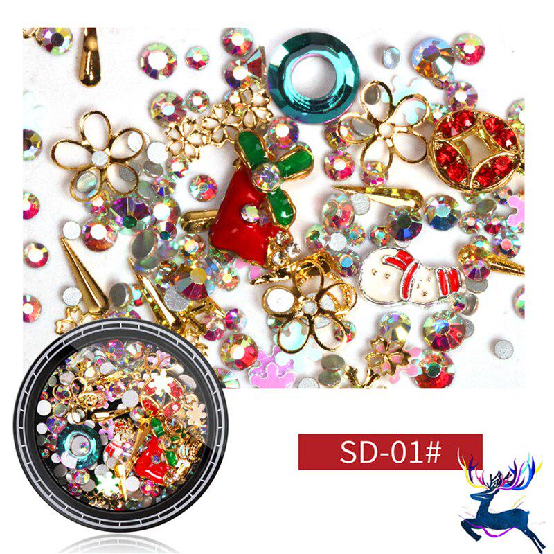 Santa Claus Snowflake Pearl Rivet Rhinestone Ab Flat Back Nail Rhinestone 3d Non Hotfix Nail Art Christmas Decoration Diy Tools