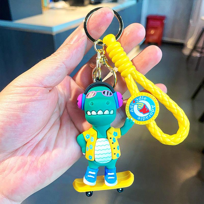 

Cute And Trendy Dinosaur Keychain Ideal For Gifts And Favors Party Yellow Skateboard