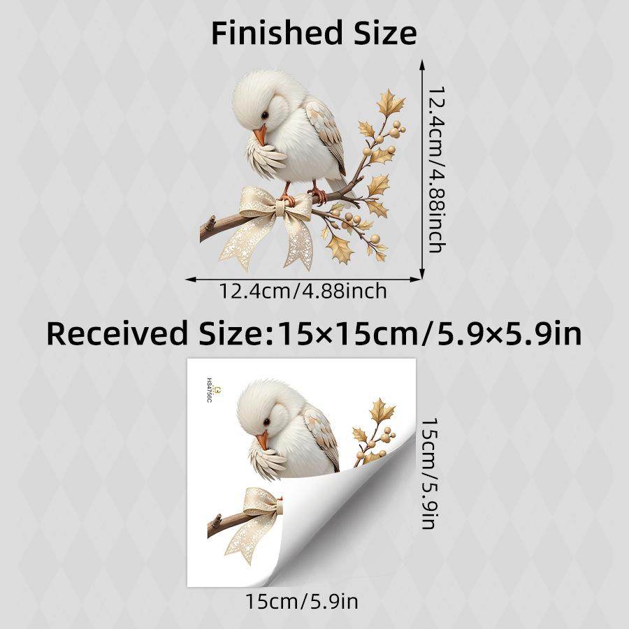 

French Lace Bow Bird Self Adhesive Wall Sticker for Bedroom Switch Outlet Decor 15x15CM різнокольоровий
