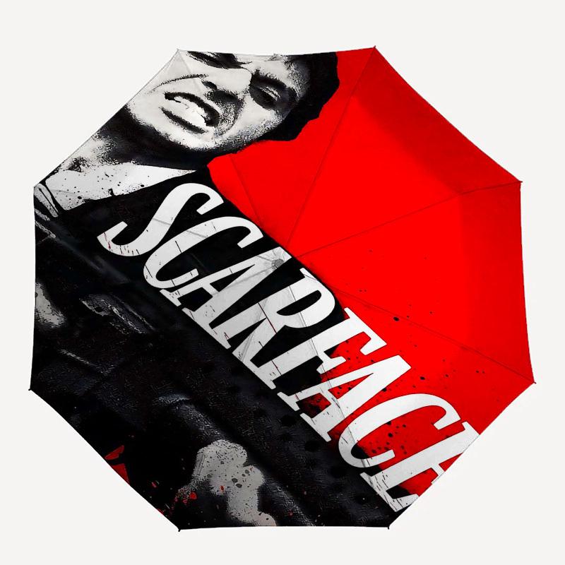 

1pc Scarface Automatic Open/Close Umbrella with 8-Rib Windproof Canopy10164
