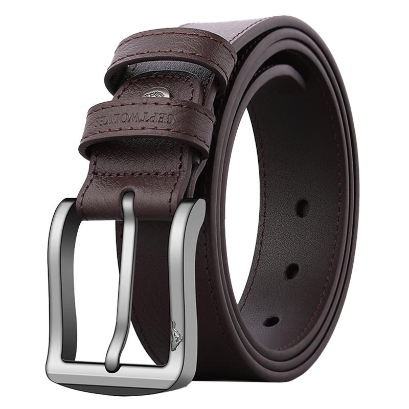 Septwolves Men s Casual Cowhide Pin Buckle Belt 110-140cm