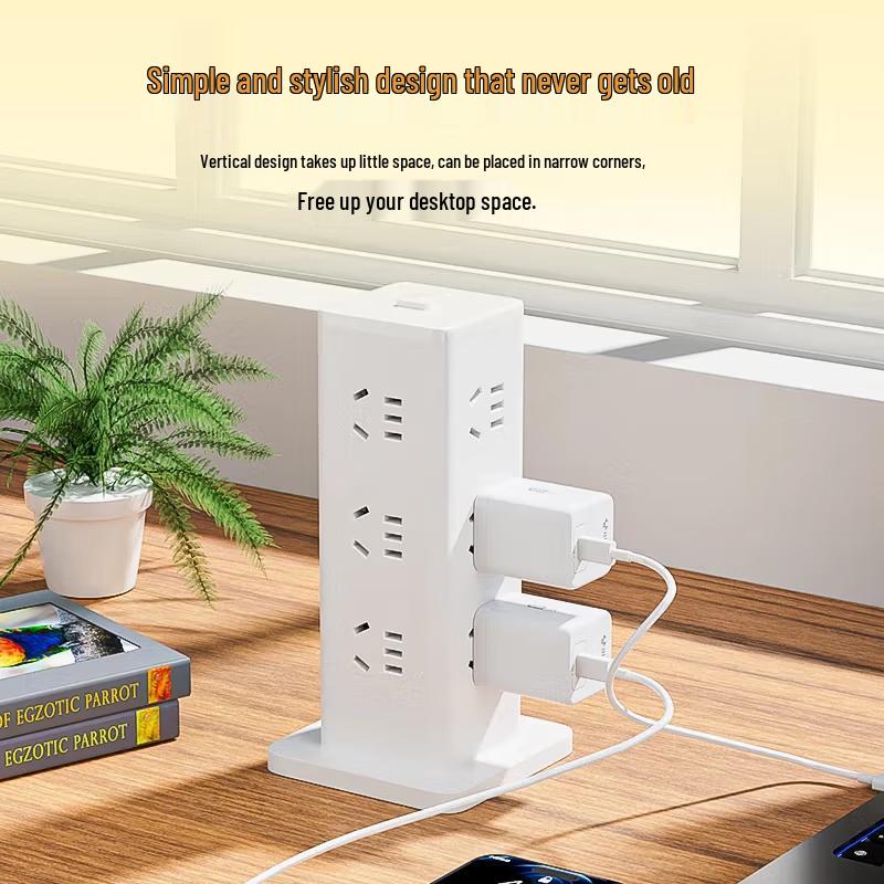 Gongniu 12-Outlet Power Strip with 4 USB and 15W Fast Charging