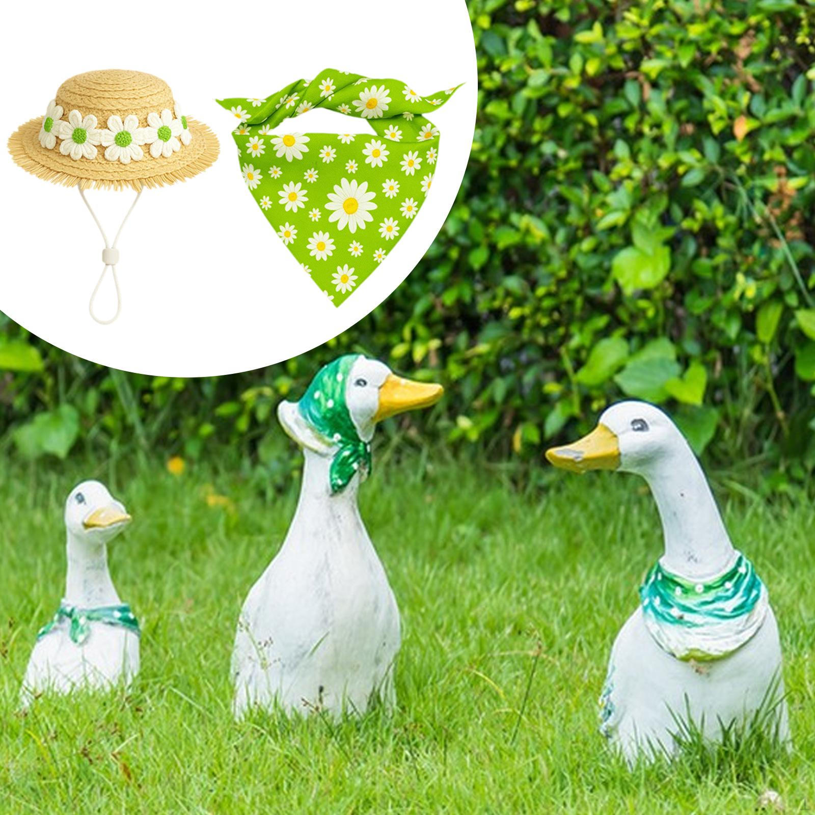 

Костюм гуся для статуи 23 дюйма, полиэстер, креативное украшение для улицы, шляпа и шарф для зелёный