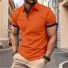 Men's Polo Shirt Short Sleeve Casual Slim Fit Color Blocking T-shirts England Style Streetwear Polos Men's Tops Tees
