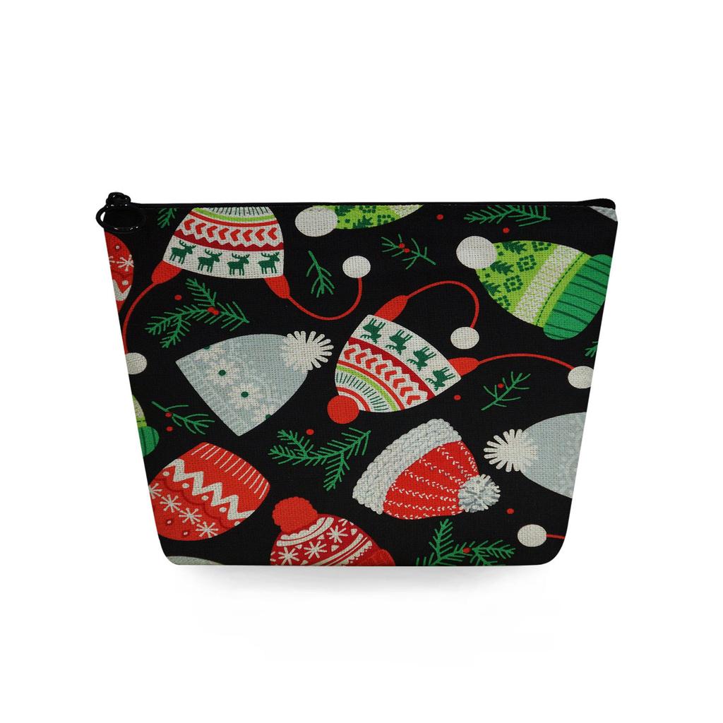 Women Christmas Snowman Print Cosmetic Bag Toiletries Organize Travel Storage Case  6367