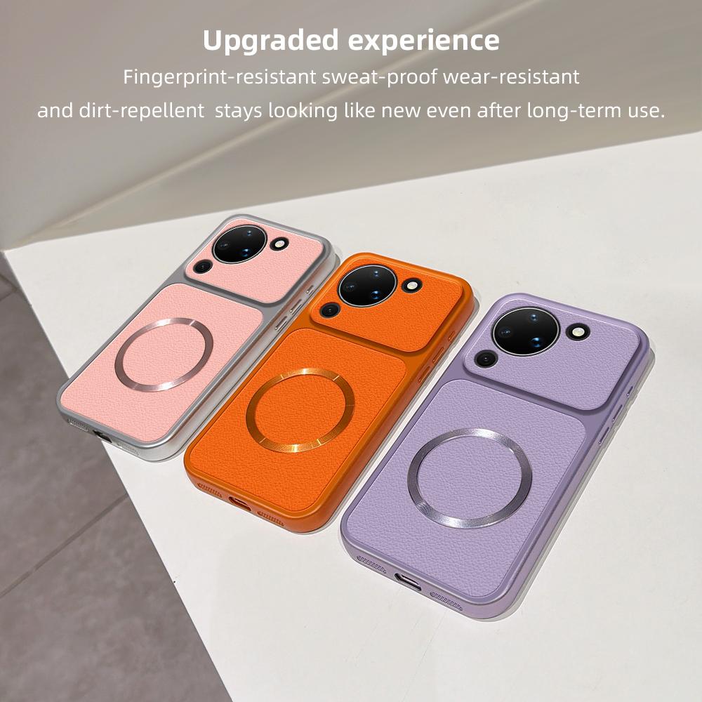For Magsafe Wireless Charging Case For Huawei Pura 90 80 70 Ultra P60 P50 P40 Pro Plus Coque Candy PU Lambskin Soft Back Cover