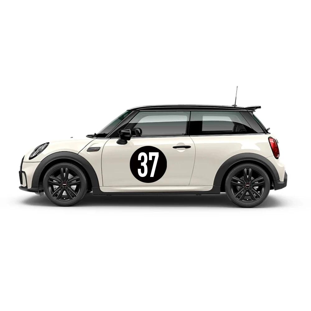 2pcs Car Door Side Sticker Graphics Number 37 Decal Decoration For MINI Cooper One Countryman F55 F56 F60 R55 R56 R60 Clubman