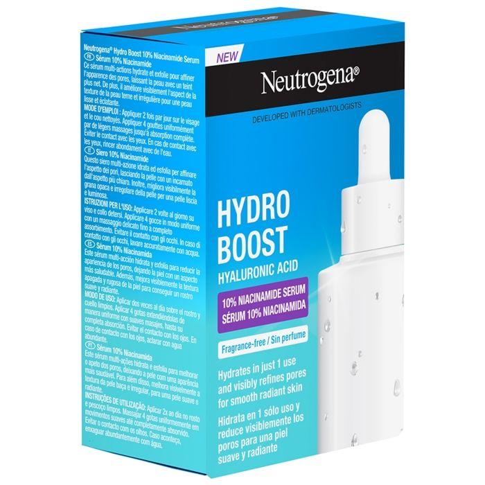 Neutrogena Sérum Hydro Boost 10% Niacinamide flacon pipette compte-goutte 30 ml