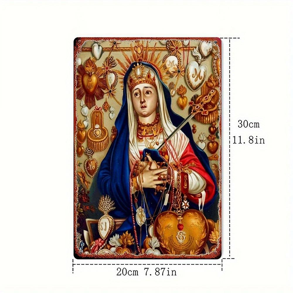 

Vintage 2D Mary Metal Wall Sign - Sturdy 8x12in Decor for Bar Bedroom Kitchen Home 20x30cm（7.8x11.8inch）
