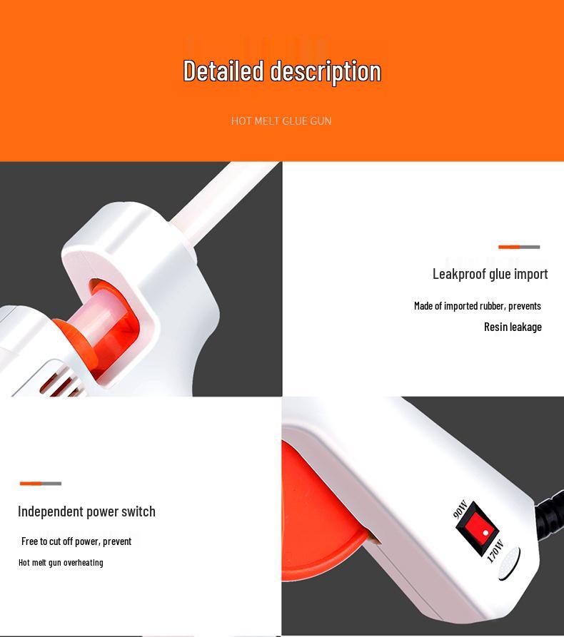 High Viscosity Hot Melt Glue Gun with 7-11mm Sticks for Children's Crafts and Household Use