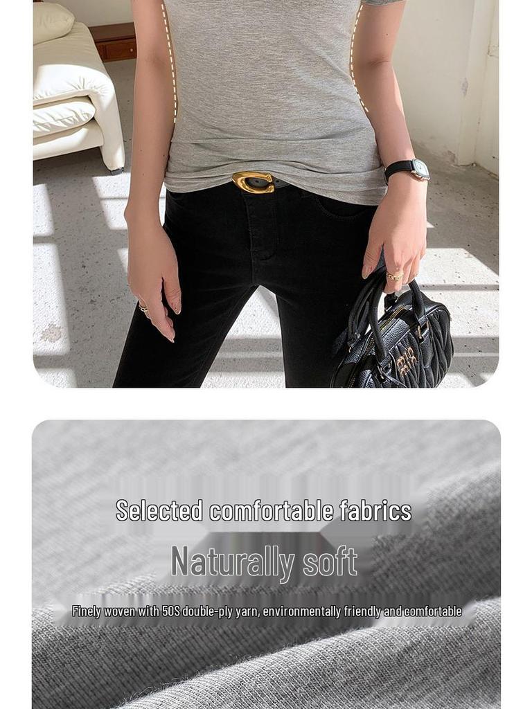 Women's V-neck Short Sleeve Summer Loose Fit T-shirt