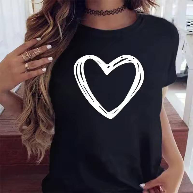 Wom T-shirt Graphic Short Sleeve Clothing Top Loose Casual Soft Comfortable Breathable Outdoor Sports