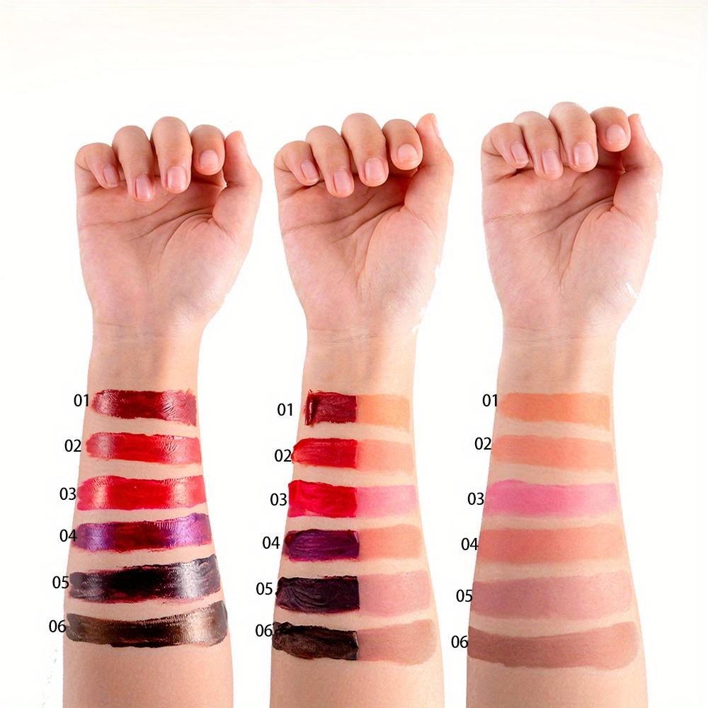 Set de 6 culori pentru luciu de buze detașabil, luciu de buze rezistent la apă, de lungă durată, hidratant, aplicare ușoară, finisaj neted, ideal pentru crearea unor buze vibrante