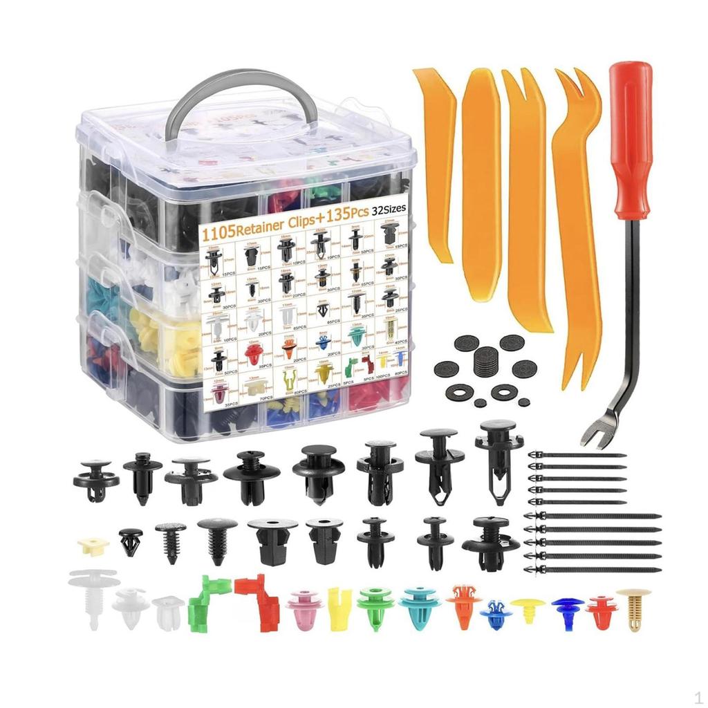 1240 Pieces Car Push Retainer Clips Easy to Install Cable Ties Direct Replaces Auto Fasteners