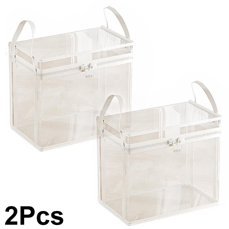 1/2pcs Storage Bag Dust-Proof Toy&Book Large Capacity PVC Multifunctional Storage Box Portable with Handle Foldable
