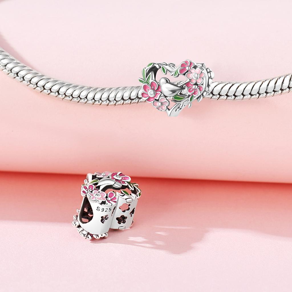 Genuine Copper Charm Luxurious Lattice Garden Bird Bead Fits Bracelets DoItYourself Women Crafting Delicate Gifts Jewellery
