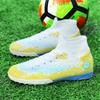 Men's Football Boots Rubber Soft Sole Short-nailed Artificial Turf Leather Youth Kids Football Boots