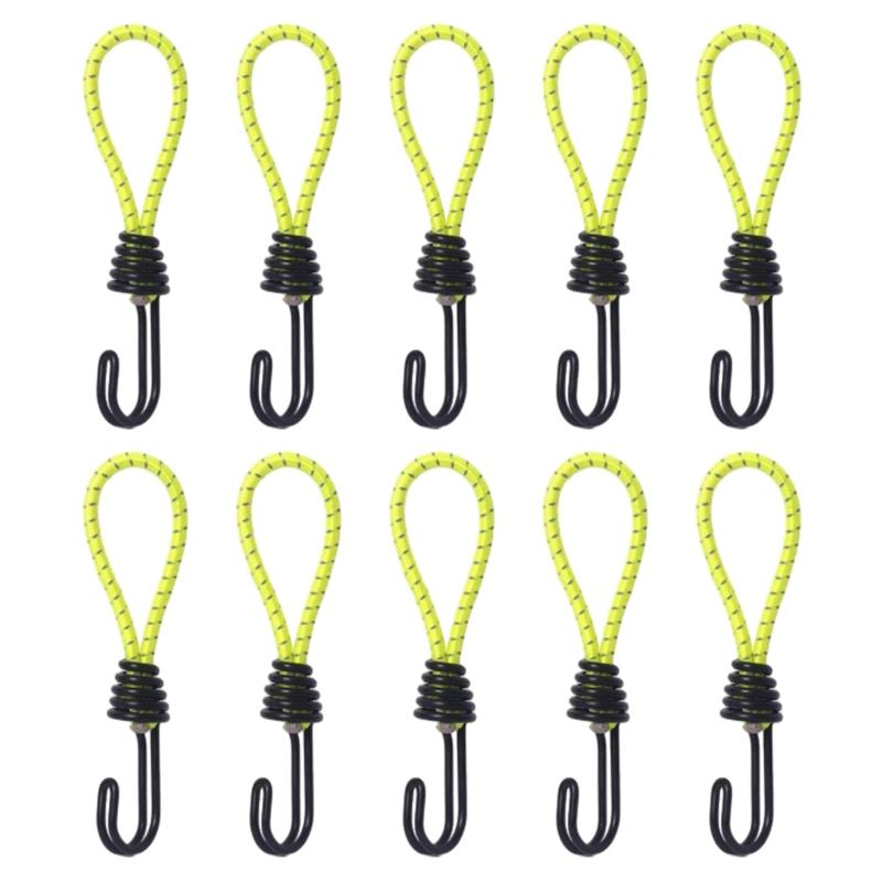 10Pcs Tent Fixing Cord Elastic Rope Cord Hook for Outdoor Camping Canopy Tarp