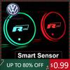 2026 Hot For VOLKSWAGEN VW LED Car Luminous Water Cup Coaster Colorful Anti-Slip Coaster Lights for Volkswagen VW Rline Golf Tig