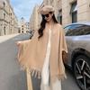 Solid color mink hair scarf light luxury high-end imitation cashmere scarf women's winter Korean men's shawl scarf autumn and winter