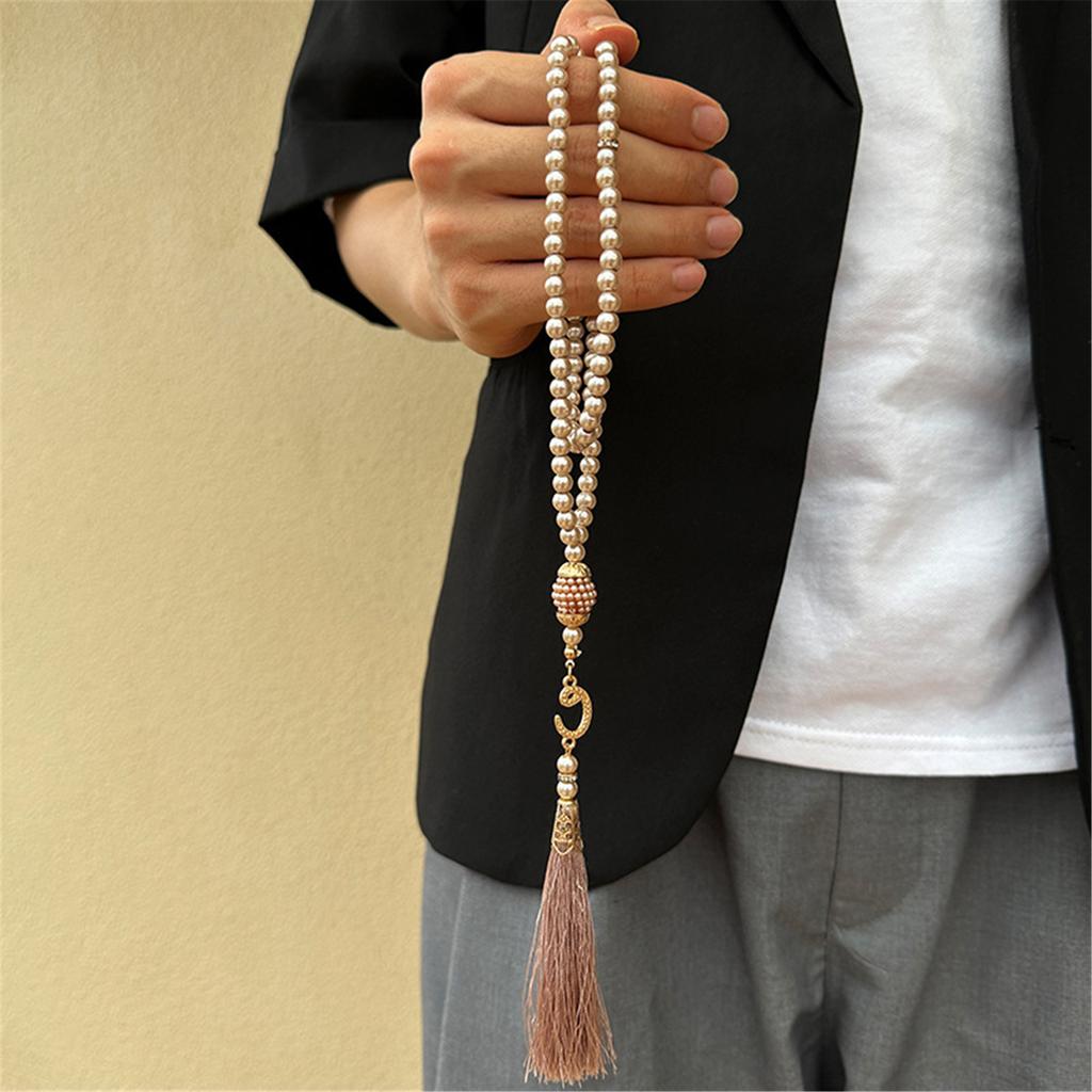 99 Beads Tasbih Beads Muslim Prayer Artificial Pearl Bead Smoothly Finish For Enhanced Religious Experience And Serenity
