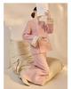 New Chinese Embroidered Wool Coat & Skirt Set - Women's NY027