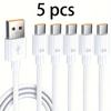 6A 111W 1/1/11pcs USB Type C Charge Cable Fast Charging Cable for Huawei Xiaomi Samsung POCO Oneplus, Realme, Android Data Cable