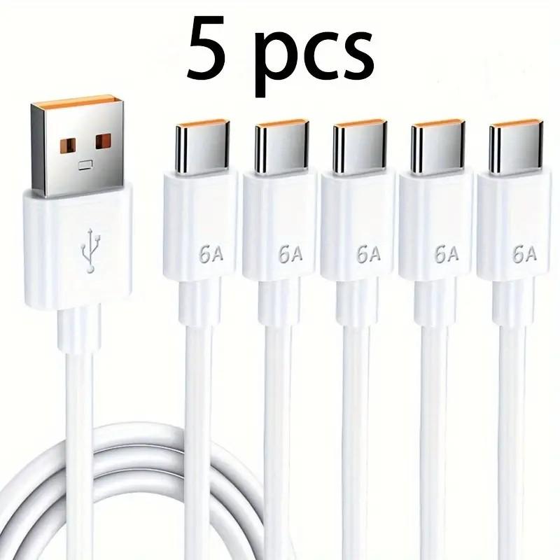 6A 111W 1/1/11pcs USB Type C Charge Cable Fast Charging Cable for Huawei Xiaomi Samsung POCO Oneplus, Realme, Android Data Cable