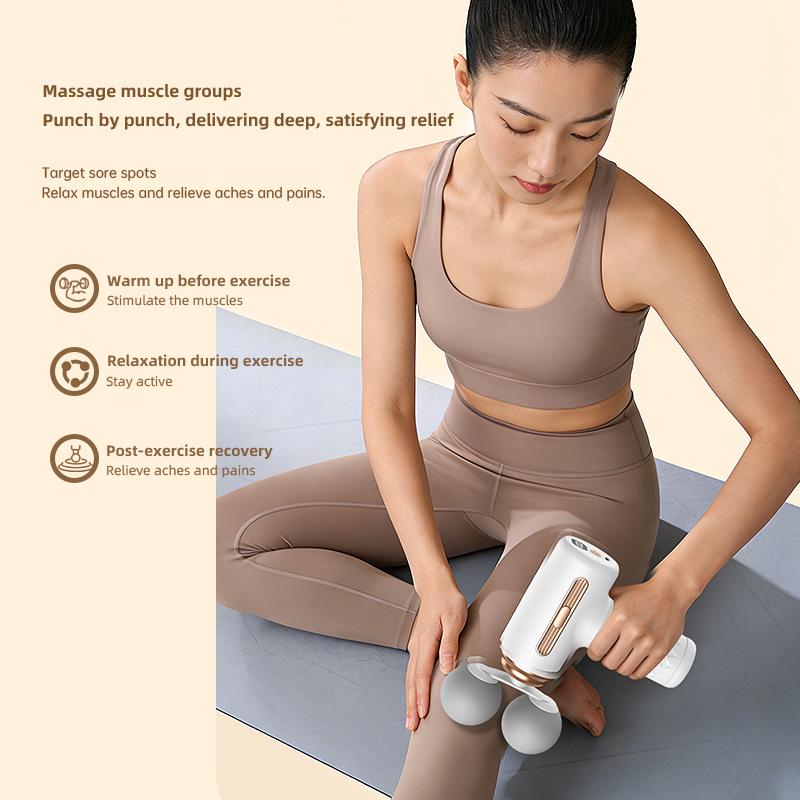 Dual-Head Fascia Gun: Compact Muscle Massager with LED Display for Neck and Spine Relaxation