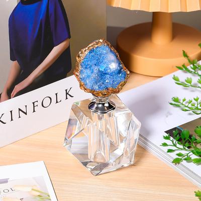 Kreativní polygonová křišťálová skleněná lahvička na parfém Jantarová křišťálová achátová lahvička na parfém Luxusní domácí dekorativní nádoba Domácí dekorace