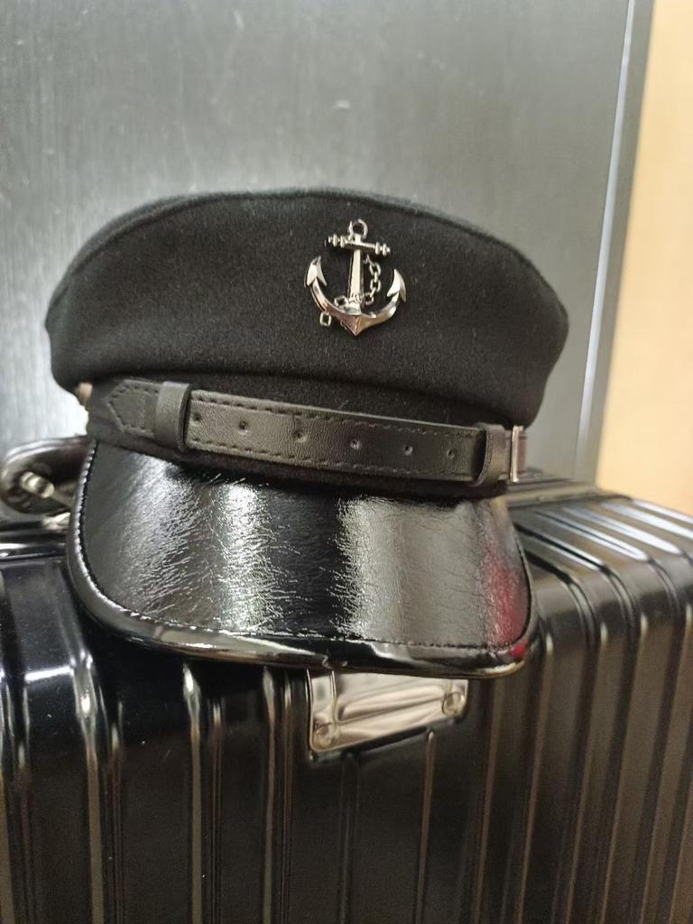 Vintage Anchor Belt Navy Hat Woolen Newsboy Hat British Style Personalized Cap