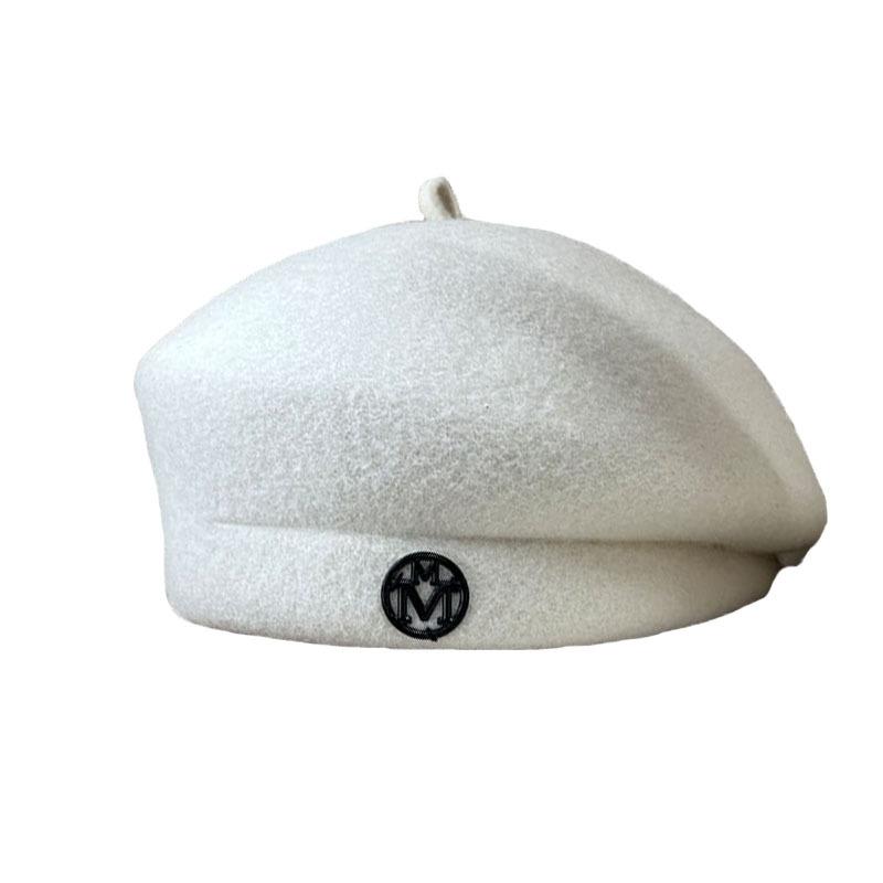 Light luxury autumn and winter European small fragrant style M home wool woolen women's retro beret painter's hat college style fashion felt hat