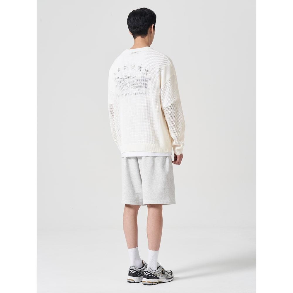 8seconds Mesh Wappen Point Long Sleeve Knit Ivory (264751Ey20)
