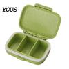 Daily Pill Box for Travel Portable Three-compartment Organizer, Moisture-proof Buckle Seal Case, Vitamin Case Purse Compact Plastic Container Morning