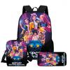 Large Capacity Schoolbag with Shoulder Strap; Student Three-piece Pencil Case Set