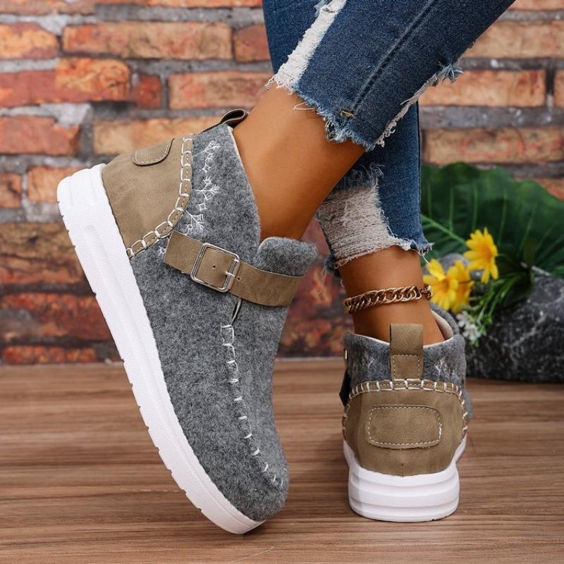 Plus Size Snow Boots for Women 2025 Autumn and Winter New Flat-heeled Low-top Cotton Shoes for Women in Cotton Boots