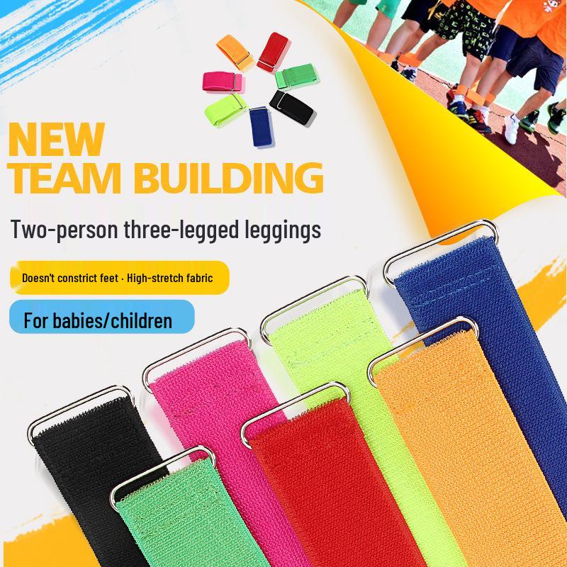 

Two-Person Three-Legged Game Leggings with Ankle Straps for Running оранжевый