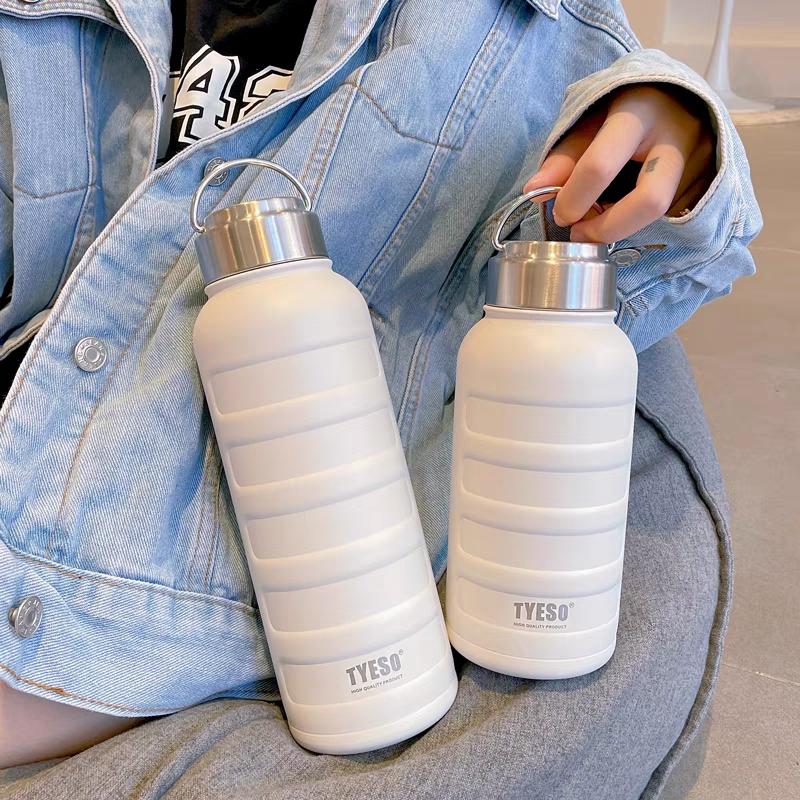 TYESO 750ML Stainless Steel Thermal Cup Portable Tumbler Vacuum Flasks Keeps Cold and Heat Thermal Mug Sports Water Bottles