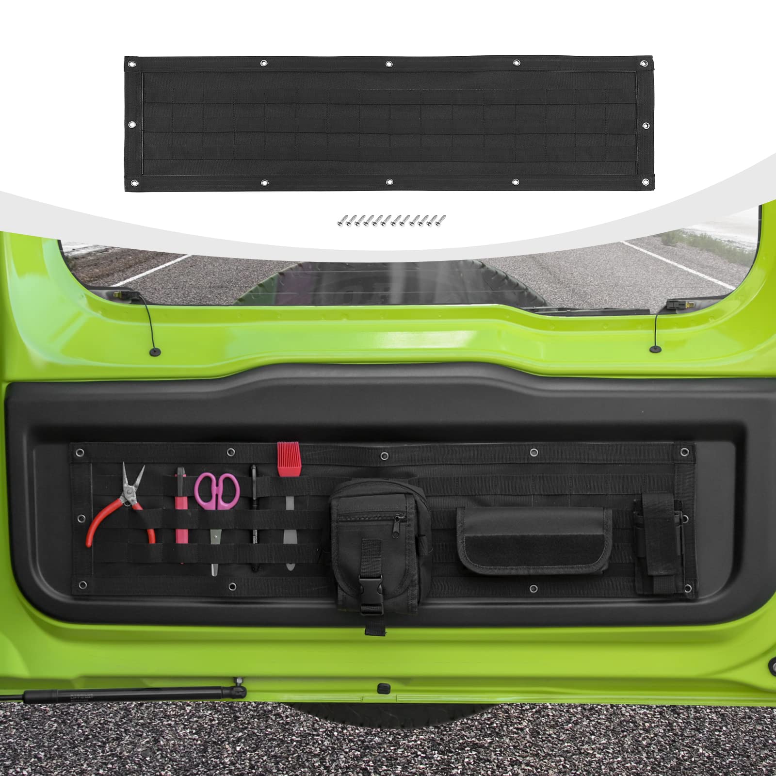 

ANTC Car Storage Pocket for Suzuki Jimny Multifunctional Net for Car Easy Folding Umbrella Water Bottle Magazine Convenient Storage Organizer 2019+, чёрный