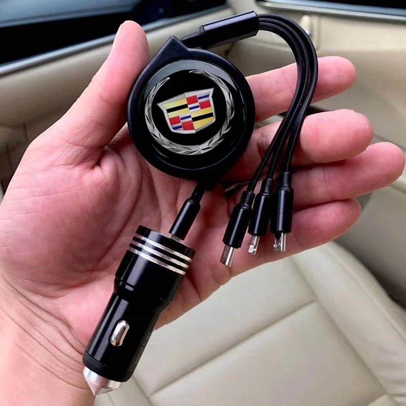 Car 3in1 USB Cable Battery Chargers Trim for Cadillac ATS BLS CT4 CT6 CTS ESCALADE STS XLR XT4 XT5 XTS SLS