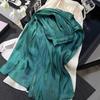 Pearlescent luster yarn pleated pleated skirt summer women medium and long hanging high waist a word 2025 new