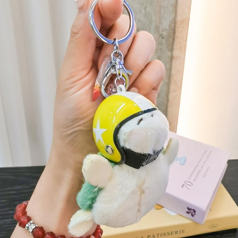 1Pcs Animal Ornament Car Exquisite Decoration Helmet Sea Turtle Keychain Purse Bag Charm Plush Pendant Keyholder