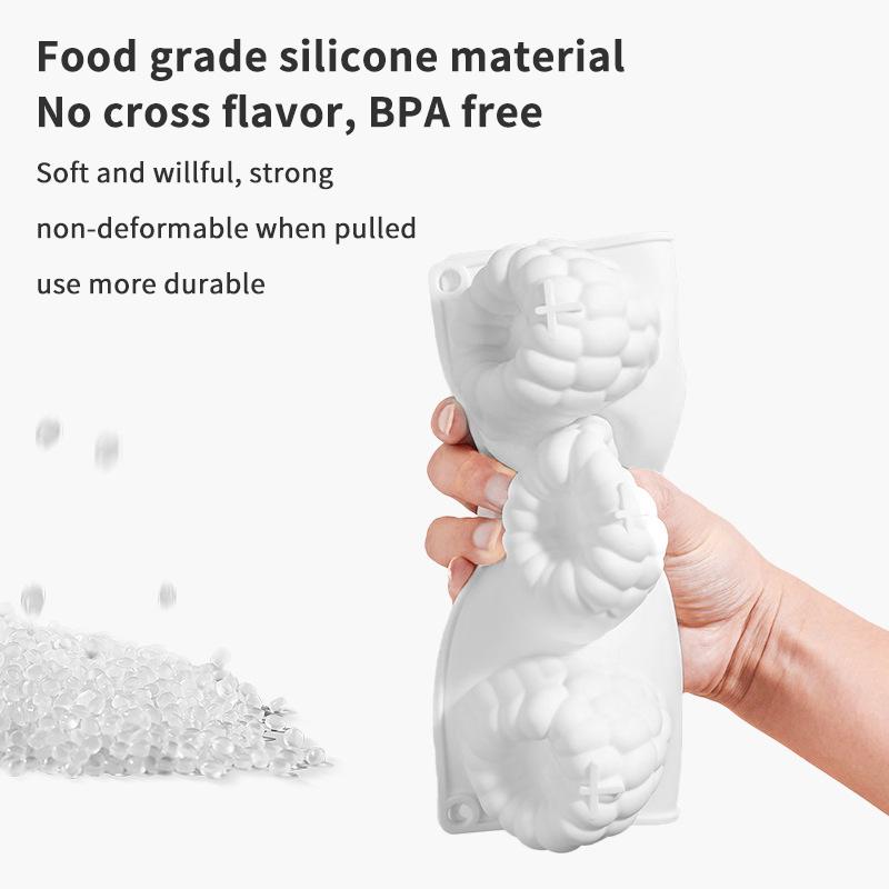 New 6 Cavity Raspberry Mousse Cake Baking Mold Fruit Shaped Dessert Silicone Mold For Chocolate Pudding Decorating Tools 1PC