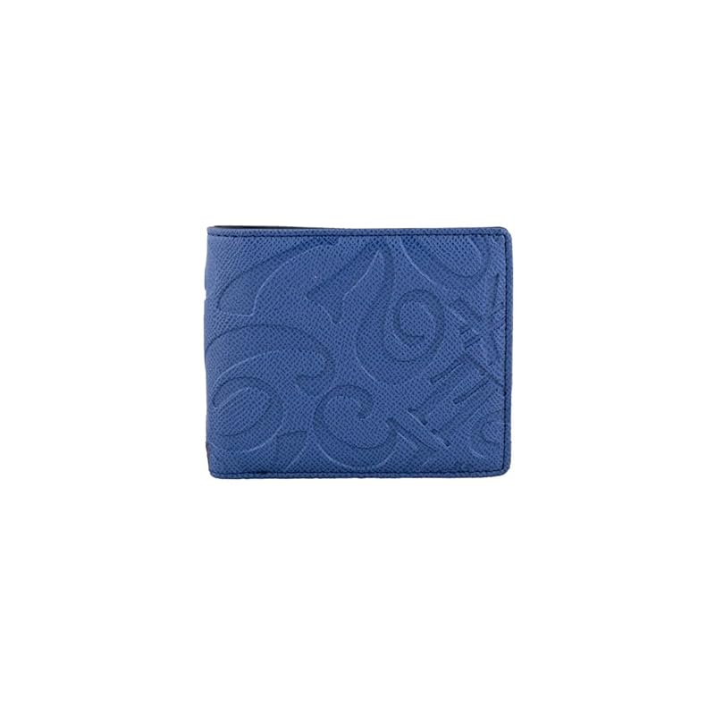 

[Frank Miura] wallet bifold wallet folding wallet men s ladies big money good luck money luck miracle wallet (embossed blue)