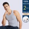 Men's 100% Cotton Seamless Sports Vest - Sweat-Absorbent, All-Season, White Tank Top