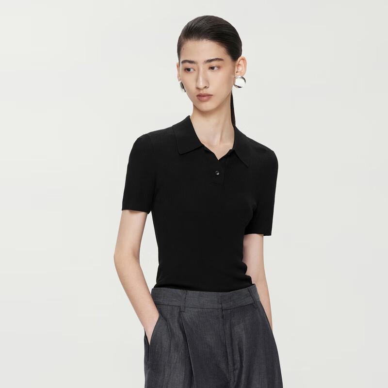 

JNBY Women s 2024 Summer Knitted Polo Short Sleeve Top S