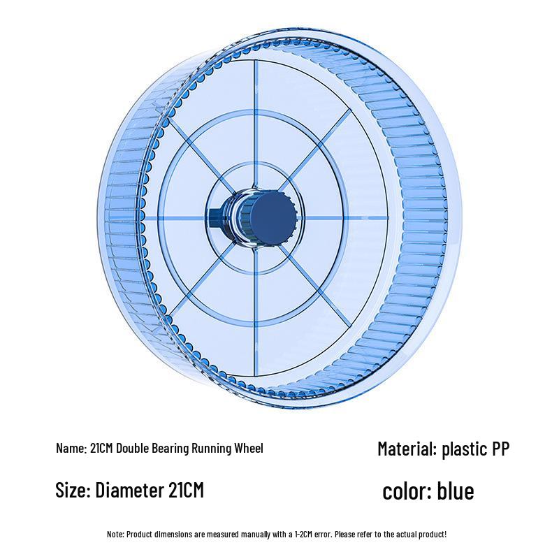 Extra Large Silent Hamster Running Wheel with Stand & Double Bearings - Includes Exercise Flywheel, One-Piece Design, Free Shipping