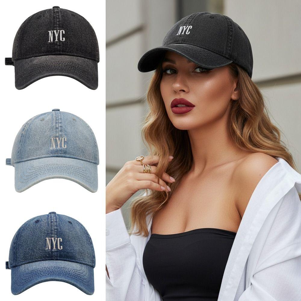 Distressed NYC Embroidery Baseball Caps Adjustable Streetwear Hat Fashion Sun Hats Unisex