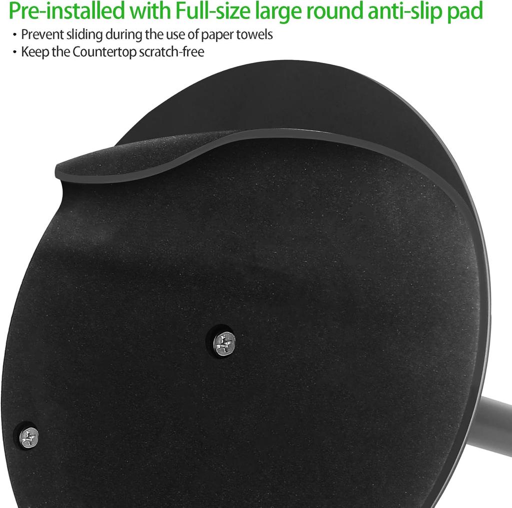 Kitchen Paper Towel Holder Stainless Steel Kitchen Roll Dispenser Countertop Roll Organizer with Weighted Base for Kitchen