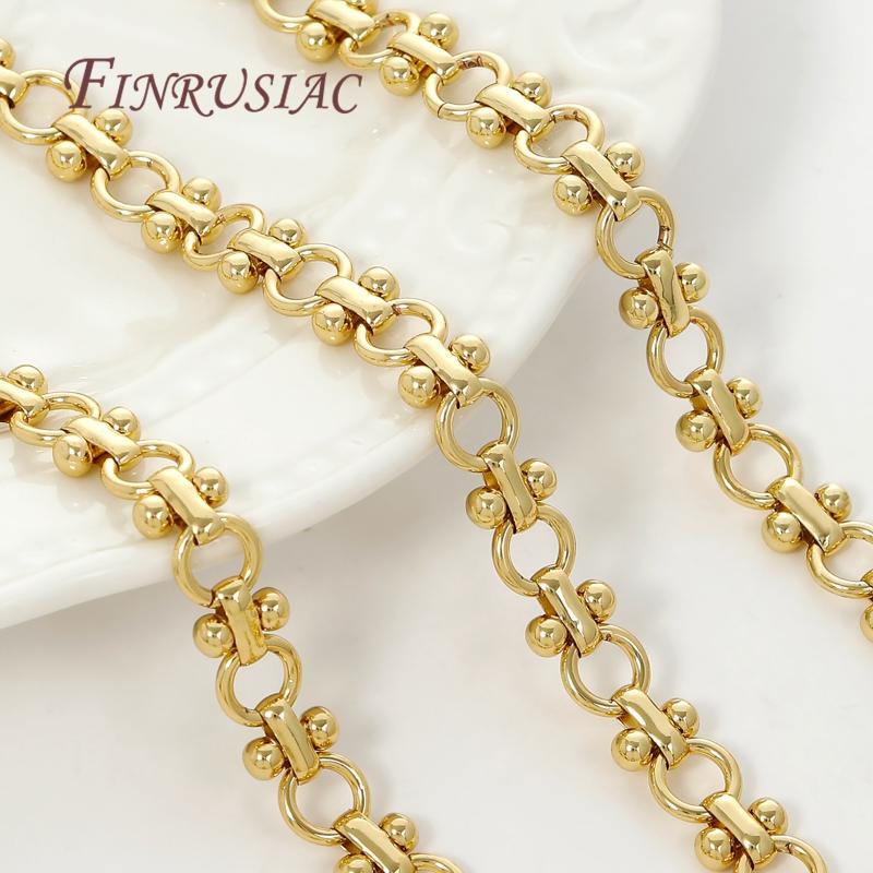 0.5-1 Meter 18K Gold Plated Oval Curb Cuban Chains For Jewelry Making Supplies,DIY Necklace Bracelet Chain Bulk Chains Wholesale